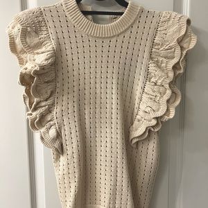 Who What Where knit ruffle sleeveless sweater